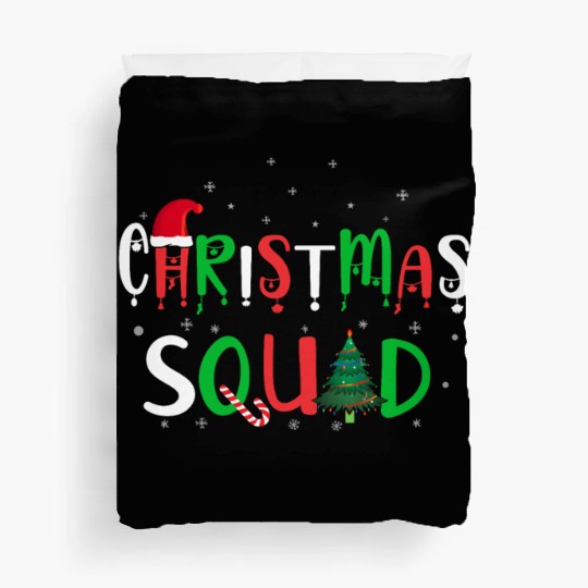Candy Cane Christmas Squad Santa Claus Winter Duvet Covers