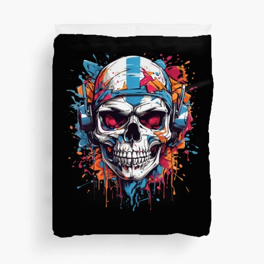 Skull Givin' Raspberry Dk Duvet Covers