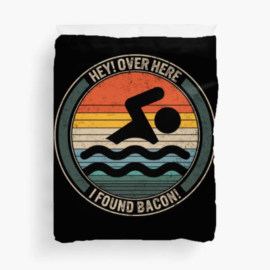 Swimming Duvet Covers, Hey Over Here I Found Bacon Duvet Covers,