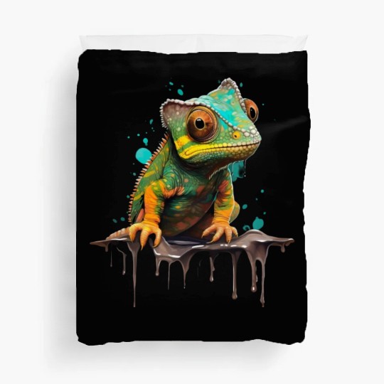 Cute Chameleon for Lizard Pet Lover Duvet Covers