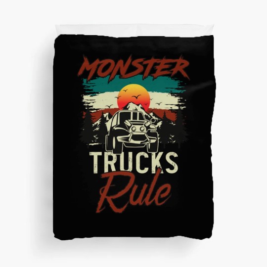 Monster Trucks And Mountain Adventures Duvet Covers