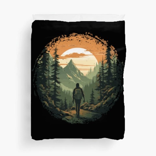 Forest nature trekking adventure Duvet Covers