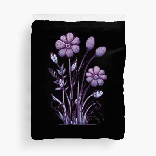 Lavender Majesty: A Tapestry of Orchids and Lilacs Duvet Covers