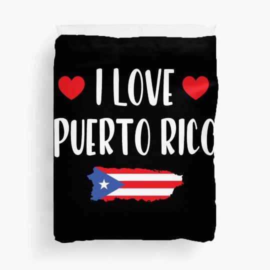I Love Puerto Rico pride heart Duvet Covers