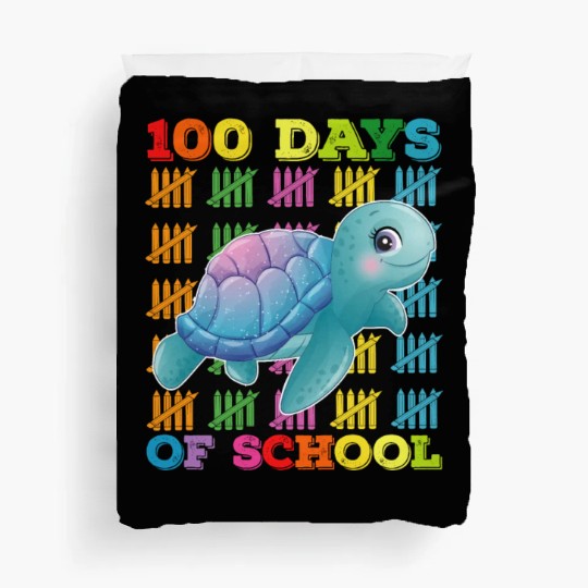 100 Days Of School Turtle Teacher Student Duvet Covers