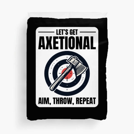 Axetional Axe Throwing Bullseye Aim Throw Repeat Duvet Covers