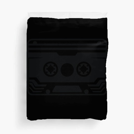 A vintage-inspired illustration of cassette tape Duvet Covers