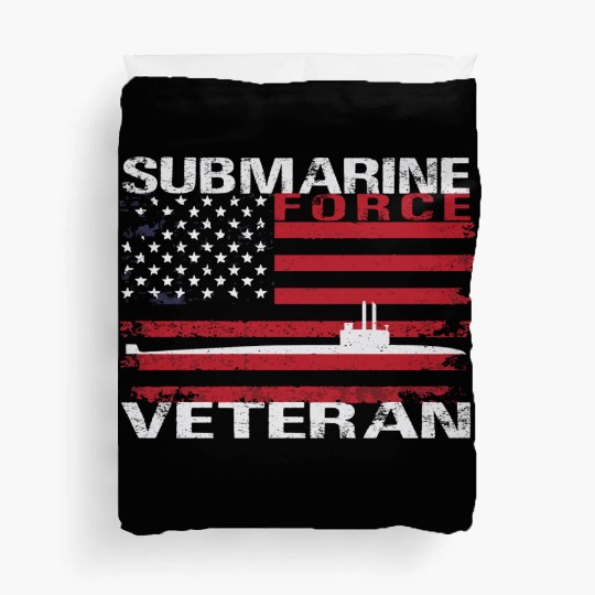 Submarine Force Veteran Usa Flag White Stars Duvet Covers