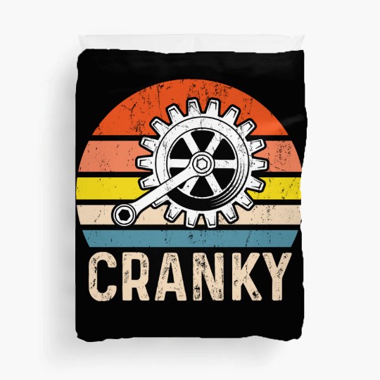 Cranky Vintage Sun funny Bicycle Lovers Duvet Covers