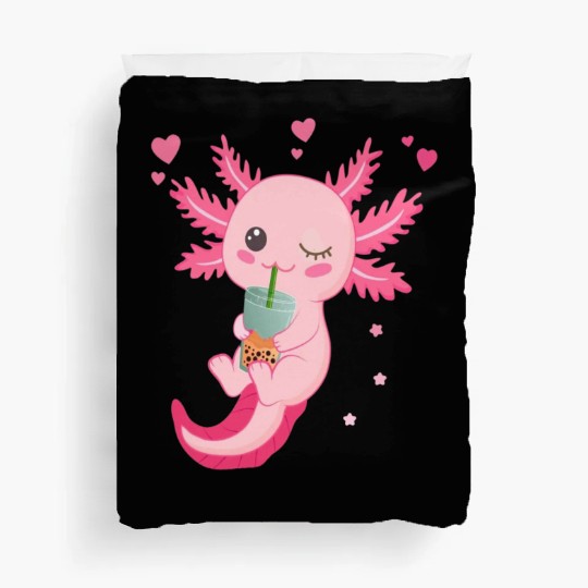 Boba Tea Bubble Tea Milk Tea Axolotl Duvet Covers