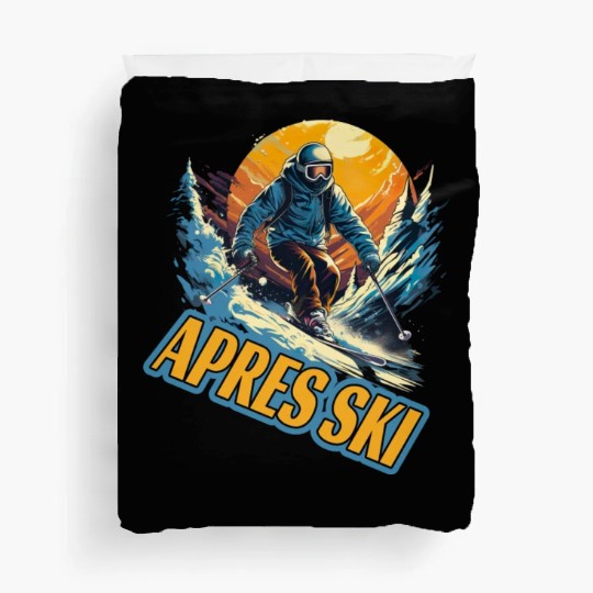 Skiing Off Piste Winter Fun for a Skiers Duvet Covers