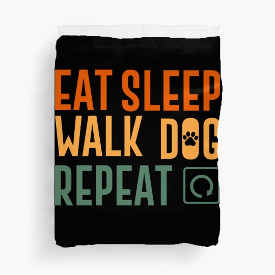 eat sleep walk repeat walking hobby Duvet Covers