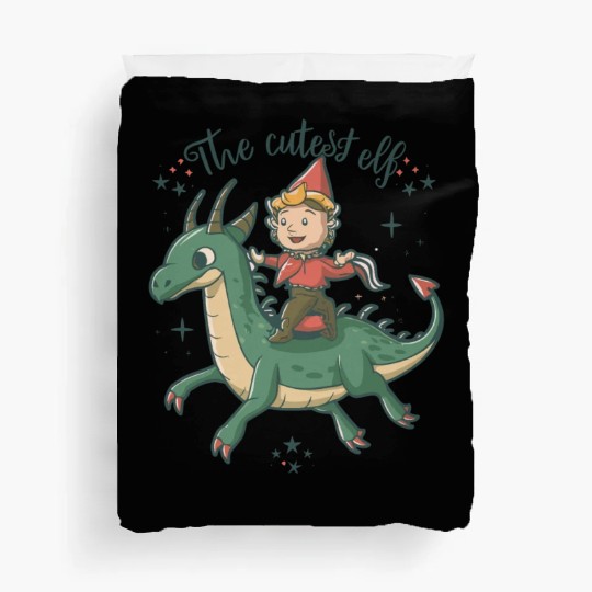 Christmas The Cutest Elf Dragon Santa Claus Winter Duvet Covers