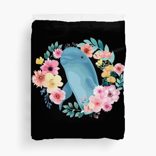 Dolphin Flower Floral Duvet Covers