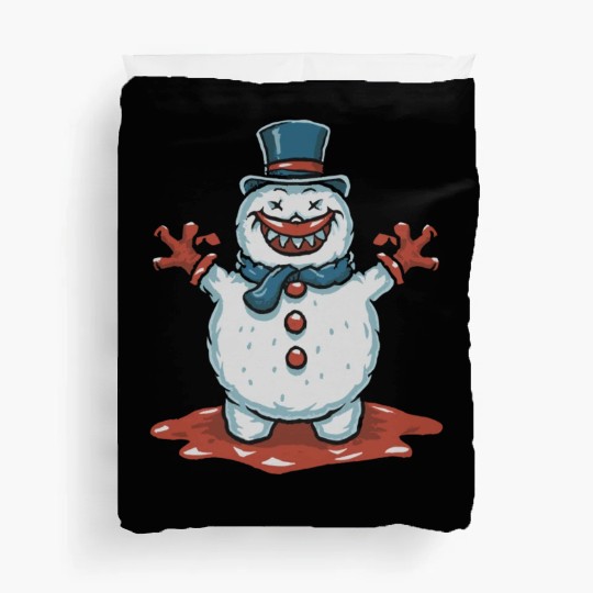 frosty snowman creepy Duvet Covers