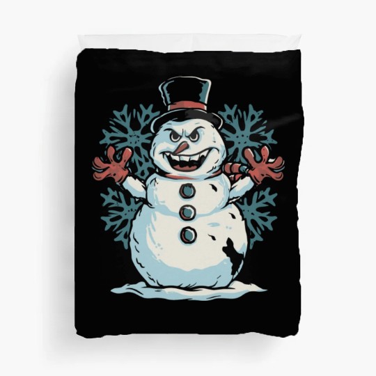 frosty snowman creepy Duvet Covers