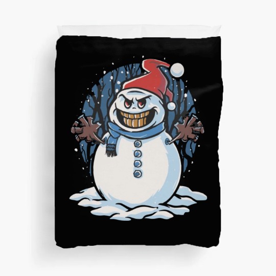 frosty snowman creepy Duvet Covers
