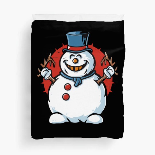 frosty snowman creepy Duvet Covers