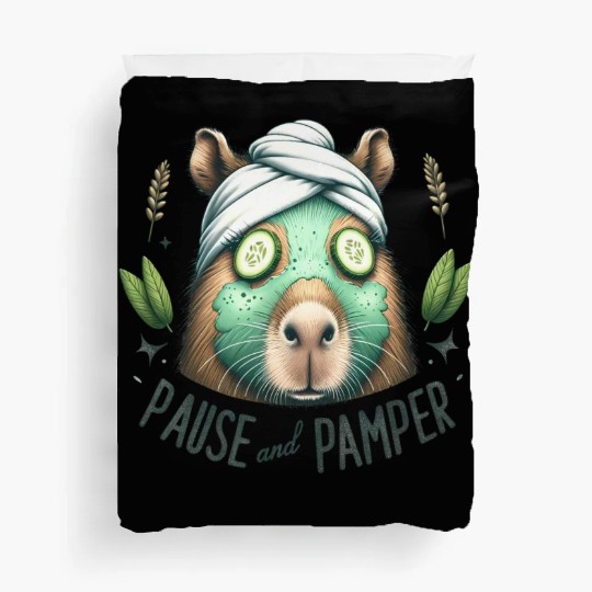 Pause and Pamper Capybara Spa Day Duvet Covers