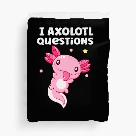 I Axolotl Questions Axolotl funny Axolotl Retro Duvet Covers