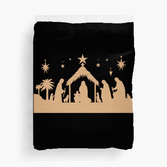 Nativity Scene with Mary Joseph Baby Jesus Duvet Covers