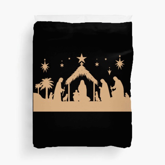 Nativity Scene with Mary Joseph Baby Jesus Duvet Covers