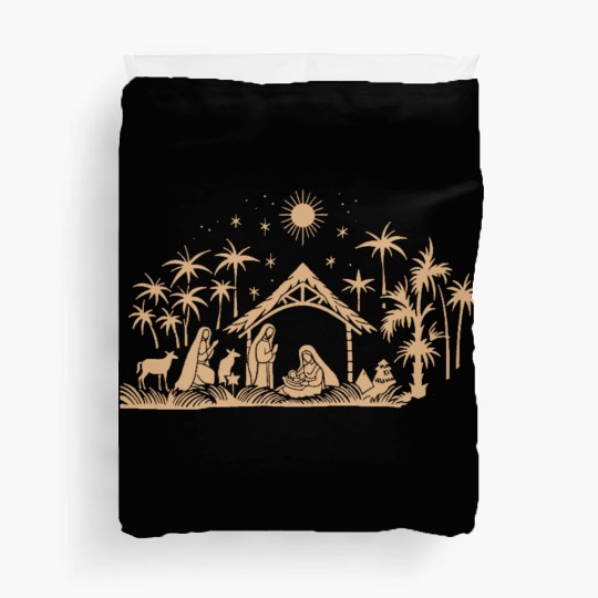 Nativity Scene with Mary Joseph Baby Jesus Duvet Covers