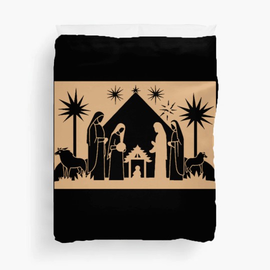 Nativity Scene with Mary Joseph Baby Jesus Duvet Covers