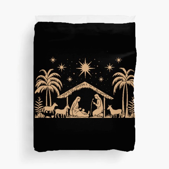 Nativity Scene with Mary Joseph Baby Jesus Duvet Covers