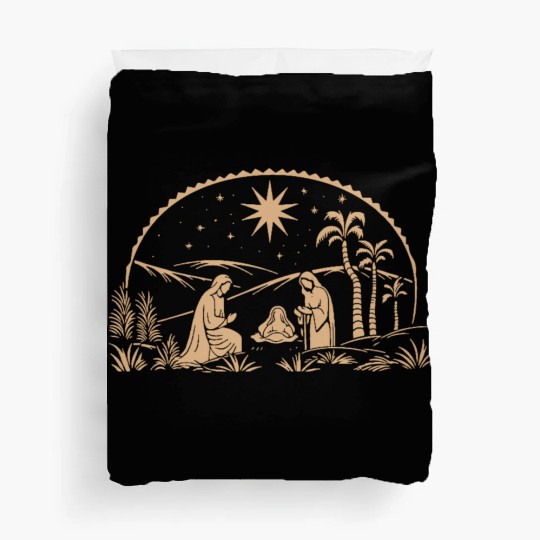 Nativity Scene with Mary Joseph Baby Jesus Duvet Covers