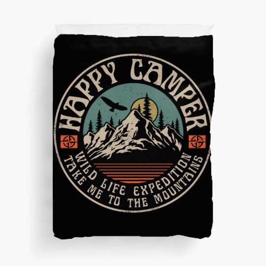 HAPPY CAMPER VINTAGE MOUNTAINS Duvet Covers