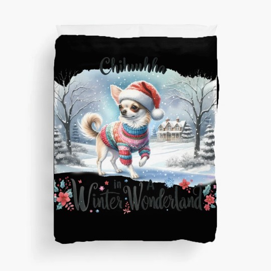 Chihuahua In a Winter Wonderland Duvet Covers