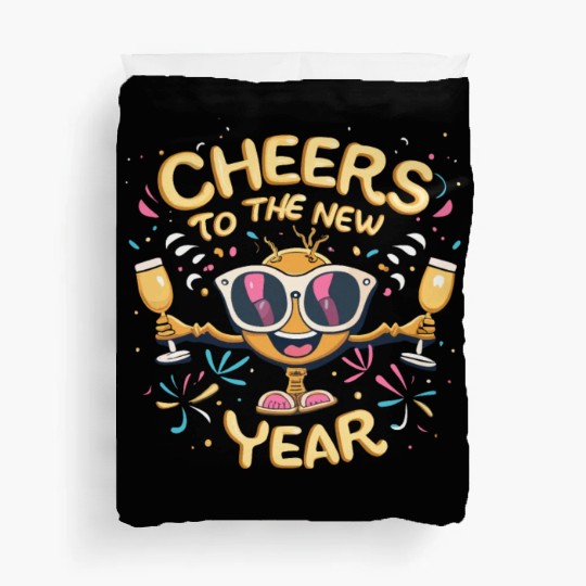 NYE Festive Cheers To The New Year Traditional Duvet Covers