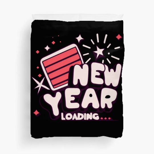 NYE New Year Loading Cheers To Festive New Year's Duvet Covers