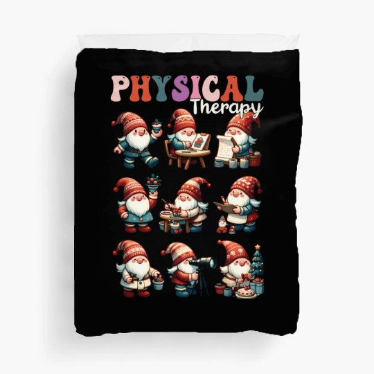 Christmas Gnome Santa Physical Therapy Xmas Duvet Covers