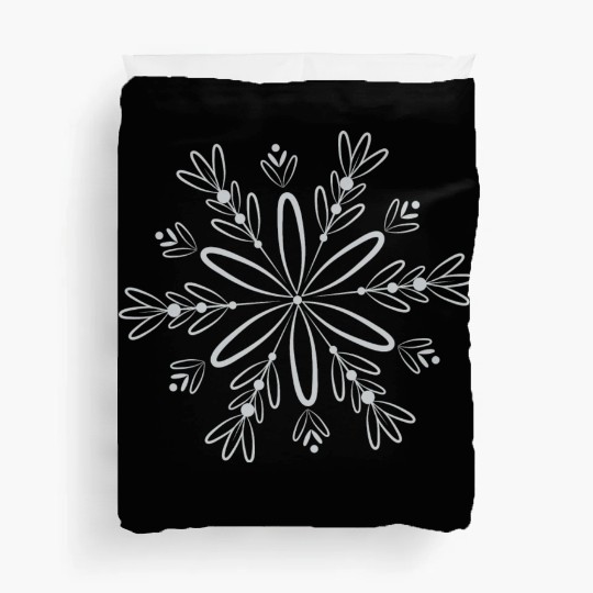 filigree snow crystal blossom in winter Duvet Covers