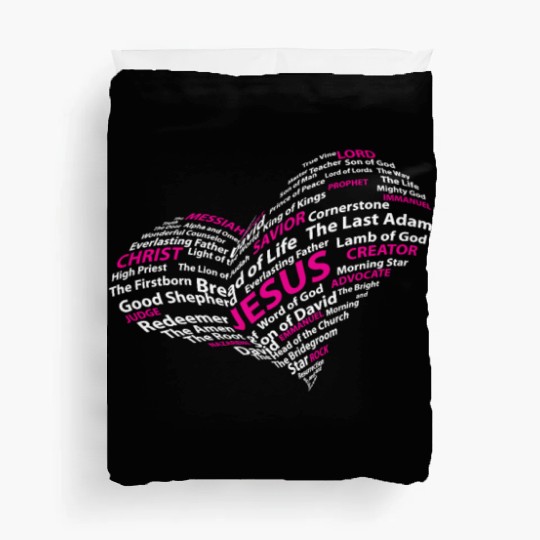 Heartful Jesus Names Duvet Covers-Faith's Embrace