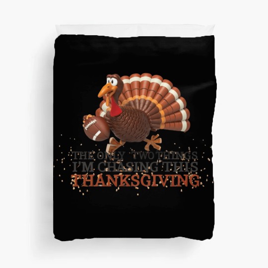 Football and turkey thanksgiving tees Duvet Covers
