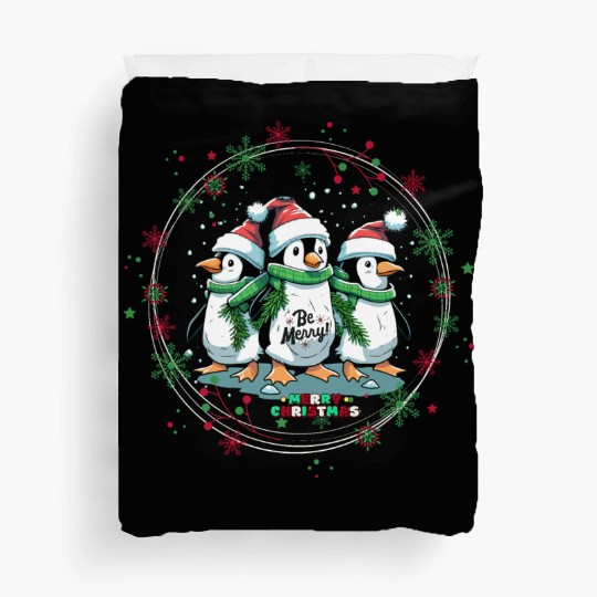 Christmas penguins Duvet Covers