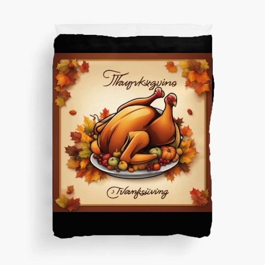 happy thanksgiving Duvet Covers