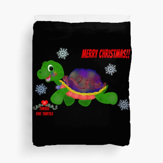 "Tinsel the Turtle" (Snowflake Snuggliezz) Duvet Covers