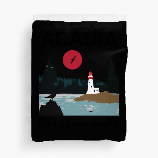 Acadia National Park 80s Maine Mount Island Duvet Covers