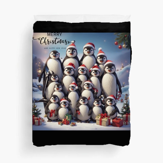 Christmas penguins Duvet Covers