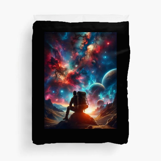 A Lonely Journey In The Embrace Of Infinity. Duvet Covers