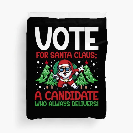 Santa Claus Candidate Christmas Tree Voting Voter Duvet Covers