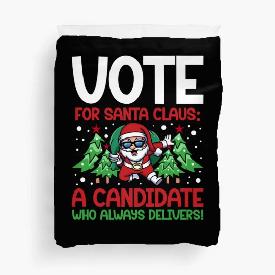 Santa Claus Candidate Christmas Tree Voting Voter Duvet Covers