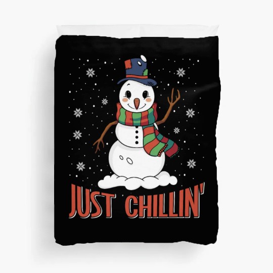 Snowmen Just Chillin' Winter Time Snow Duvet Covers