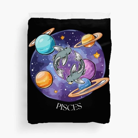 Pisces zodiac sign Duvet Covers