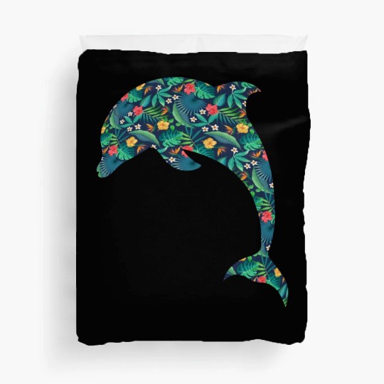 Dolphin Tropical Flower Floral Duvet Covers