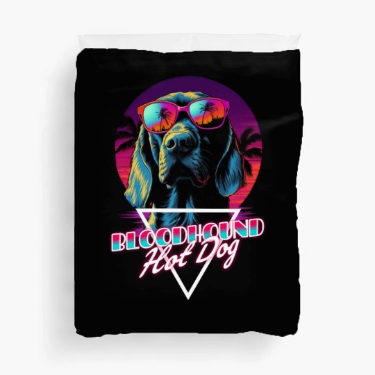 Retro Wave Bloodhound Hot Dog Duvet Covers